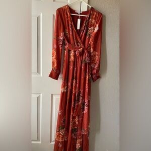 Baltic Born Rust Floral Maxi Dress